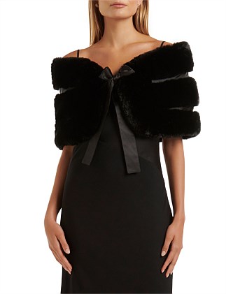 BELLA FAUX FUR TRIM CAPELET