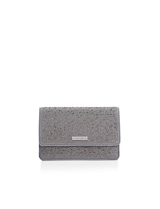 KIANNI CLUTCH GREY JEWELLED BAG