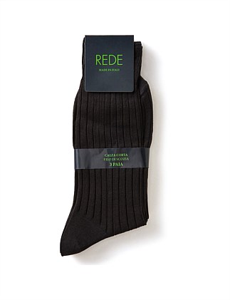 COTTON RIBBED SOCKS 3 PACK