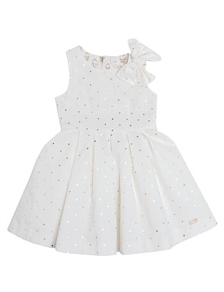 SPOT DRESS WITH SIDE BOW (3-7)