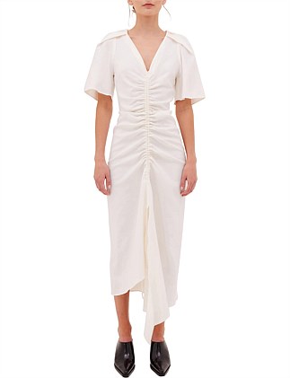 ECRU LINEN TWILL BELLINI DRESS