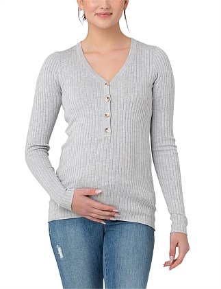 ZOE BUTTON UP NURSING KNIT