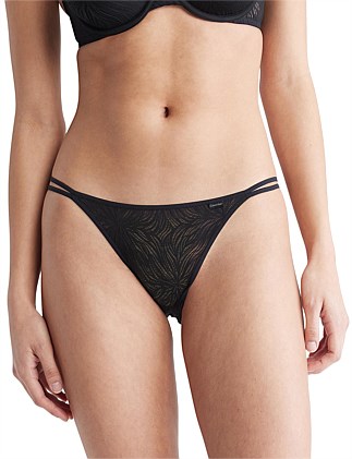 SHEER MARQUISETTE LACE HIGH LEG TANGA BRIEF