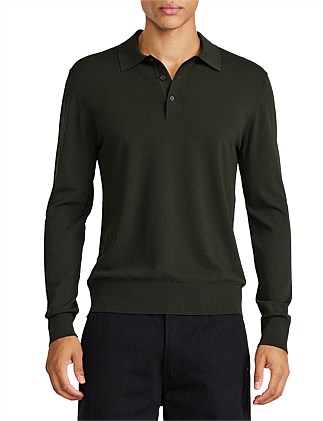 LONG SLEEVE BUTTONED TECH KNIT POLO