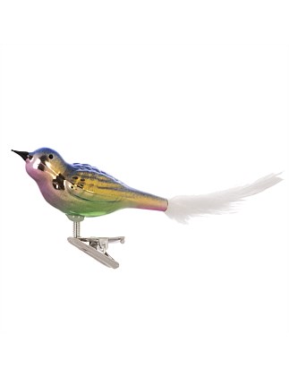 MULTICOLOUR BIRD EUROPEAN GLASS ORNAMENT