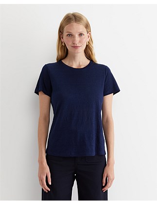 TONIA CREW NECK LINEN TEE