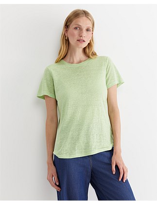 TONIA CREW NECK LINEN TEE