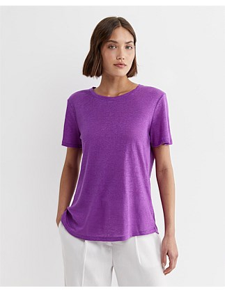 TONIA CREW NECK LINEN TEE