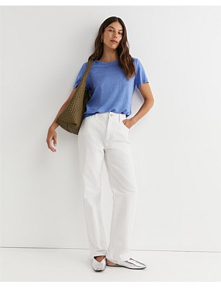 TONIA CREW NECK LINEN TEE