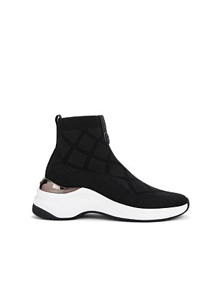 CHEQUERBOARD BLACK SOCK SNEAKERS