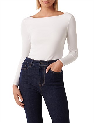 BRIE BOAT NECK LONG SLEEVE TOP