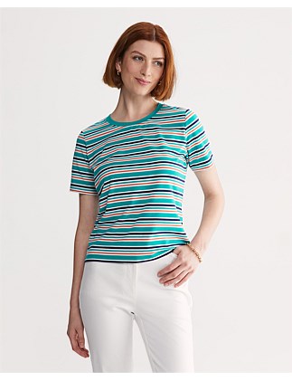 THE PERFECT SHORT SLEEVE STRIPE TEE