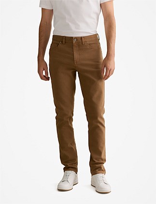 Regular Fit Garment Dyed Twill Five Pocket Pant