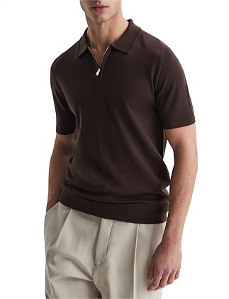 MAXWELL MERINO ZIP NECK POLO