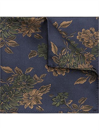 Large Spaced Floral Silk Pocket Square