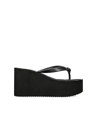 KENSINGTON FLIPFLOP WEDGE BLACK BLOCK SANDALS