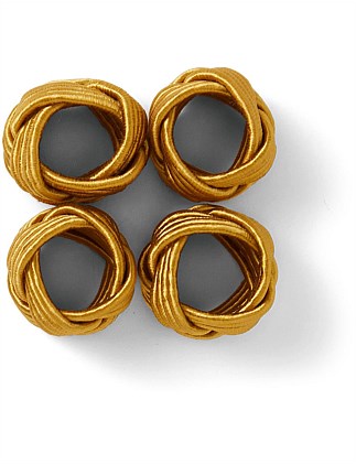 GOLD SILK KNOT NAPKIN RING SET