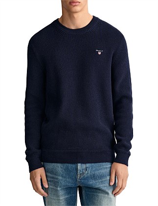 COTTON WOOL RIB CREW NECK