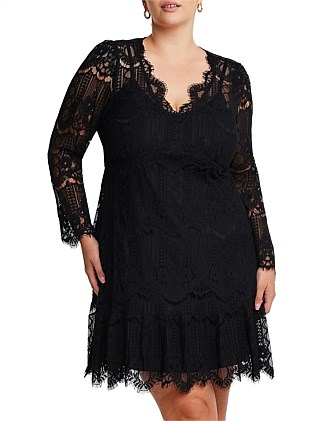 MINI LACE FRILL DRESS