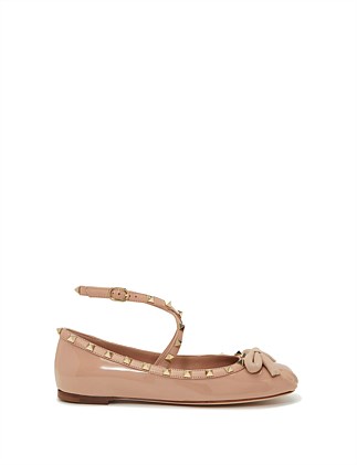 ROCKSTUD WRAP PATENT BALLERINA