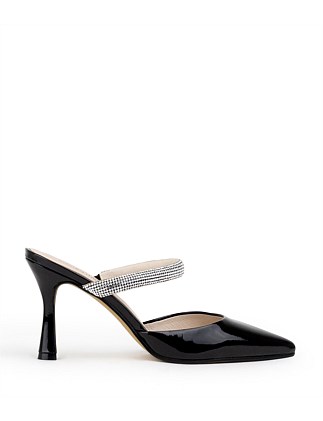 ALEXA85 CLOSED TOE SLIDE WITH DIAMANTE BAND