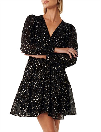 ROSE METALLIC SPOT SKATER DRESS