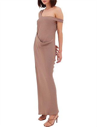 TAUPE SUITING LEONORA DRESS