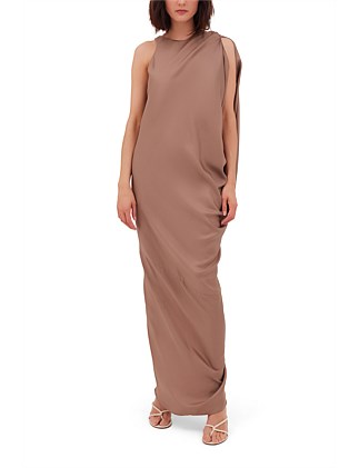 TAUPE SILK DIVISION GOWN