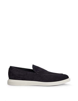 Embossed-logo loafers in suede