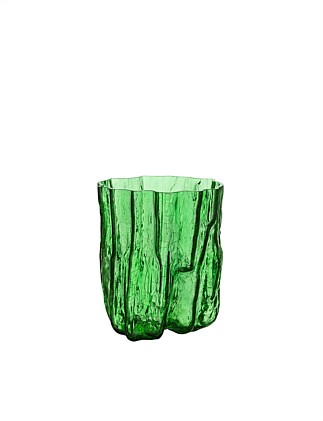 CRACKLE MEDIUM VASE DARK GREEN