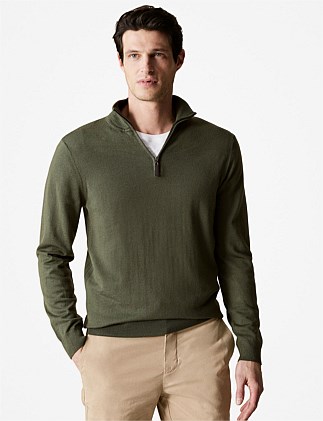 Merino Half Zip Knit