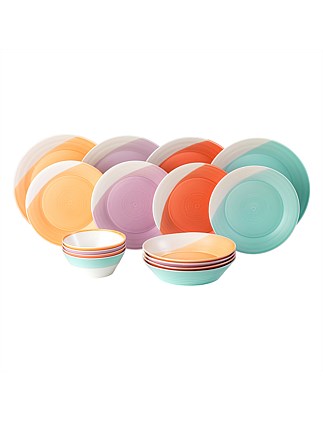 1815 Bright Dinnerware Set Mixed Colours,16 Piece Set