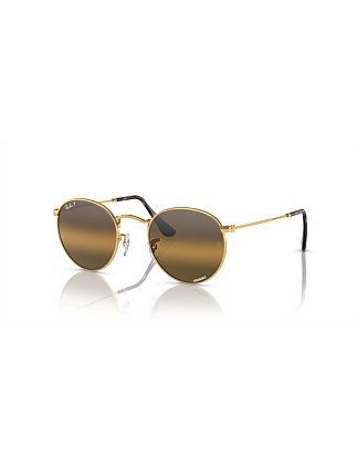 ROUND METAL GOLD POLAR CLEAR GRAD DK BROWN Male Sunglass