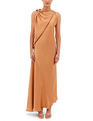 APRICOT SILK ROMA GOWN