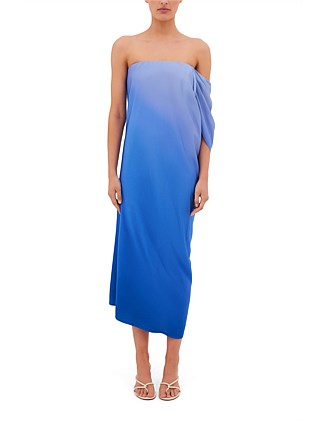 AZURE OMBRE SATIN PARAGON DRESS