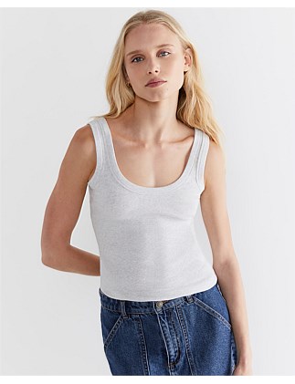 CELINA COTTON RIB CREW TANK