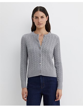 Cable Merino Cotton Cardigan