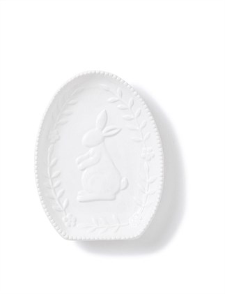 18cm Decorative Bunny White Ceramic Plate