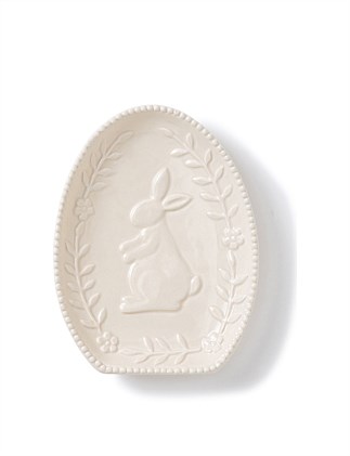 18cm Decorative Bunny Ivory Ceramic Plate