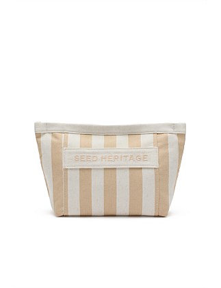 LARGE LOGO STRIPE MAKE UP BAG