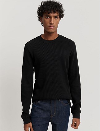 Australian Cotton Waffle Long Sleeve Crew Neck