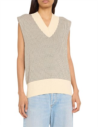 JACQUARD CHECK VEST