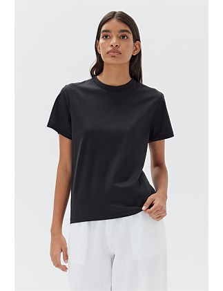 Silk Blend Tee Black