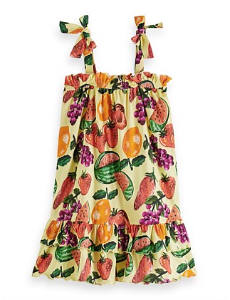 Fruit all-over printed jersey dress