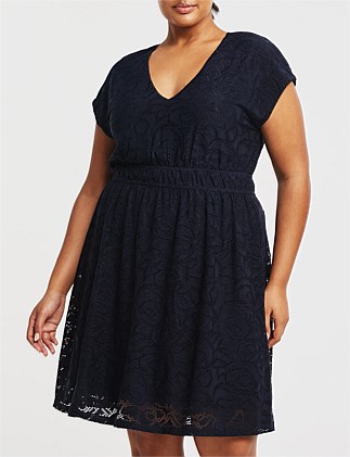 CINDY NAVY LACE MINI DRESS