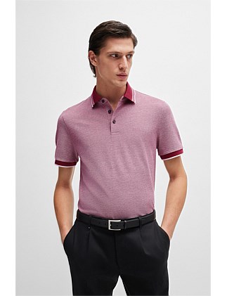 Oxford-cotton-piqué polo shirt with logo detail