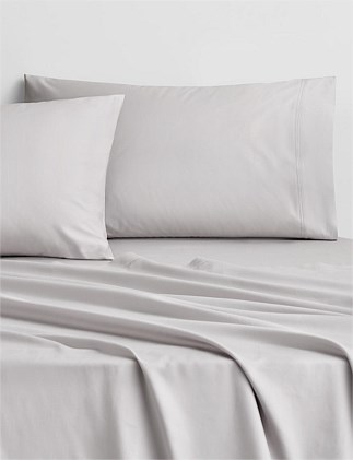 EGYPTIAN COTTON SATEEN DOUBLE SHEET SET (MULTI DEPTH) IN SILVER MIST