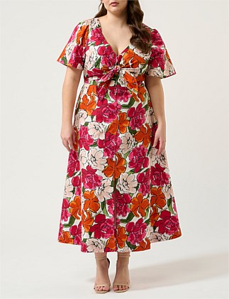 NADJA COTTON FLORAL MIDI DRESS