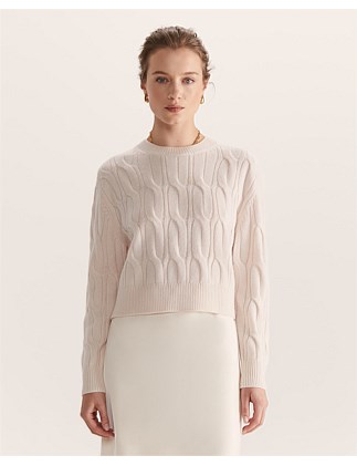 NORA CROPPED CABLE SWEATER