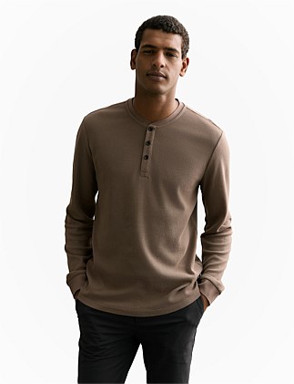 Australian Cotton Waffle Henley